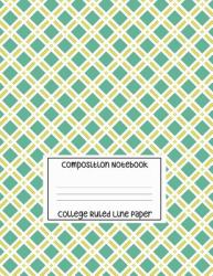 Composition Notebook - College Ruled Line Paper : Green Diagonal Stripes Exercise Book, 120 Pages, 8. 5x11 In