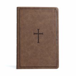 CSB Giant Print Reference Bible, Brown LeatherTouch, Indexed
