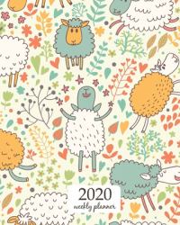 2020 Weekly Planner : Calendar Schedule Organizer Appointment Journal Notebook and Action Day with Inspirational Quotes Funny Sheep in Flowers. Seamless Pattern Can Be Used for Wallpapers, Pattern Fills