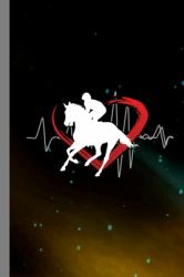 Jockey Heartbeat : Horseback Riding Horses Animal Lovers Gift for Horse Riders (6 X9 ) Lined Notebook to Write In