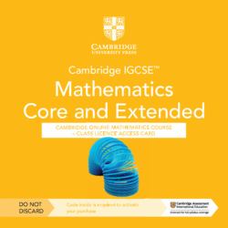 Cambridge IGCSE(tm) Mathematics Core and Extended Cambridge Online Mathematics Course - Class Licence Access Card (1 Year Access)