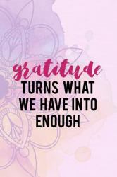 Gratitude Turns What We Have into Enough : Gratitude Planner Guide Inspiration for a Better Living (Pink Stripes and Flowers)