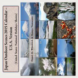 Japan Outdoor Scenes 2015 Calendar - U. S. A. Version