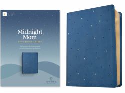 NLT Midnight Mom Devotional Bible (LeatherLike, Starlit Navy, Red Letter, Filament Enabled) : With Prayers and Encouragement for Every Moment of Motherhood